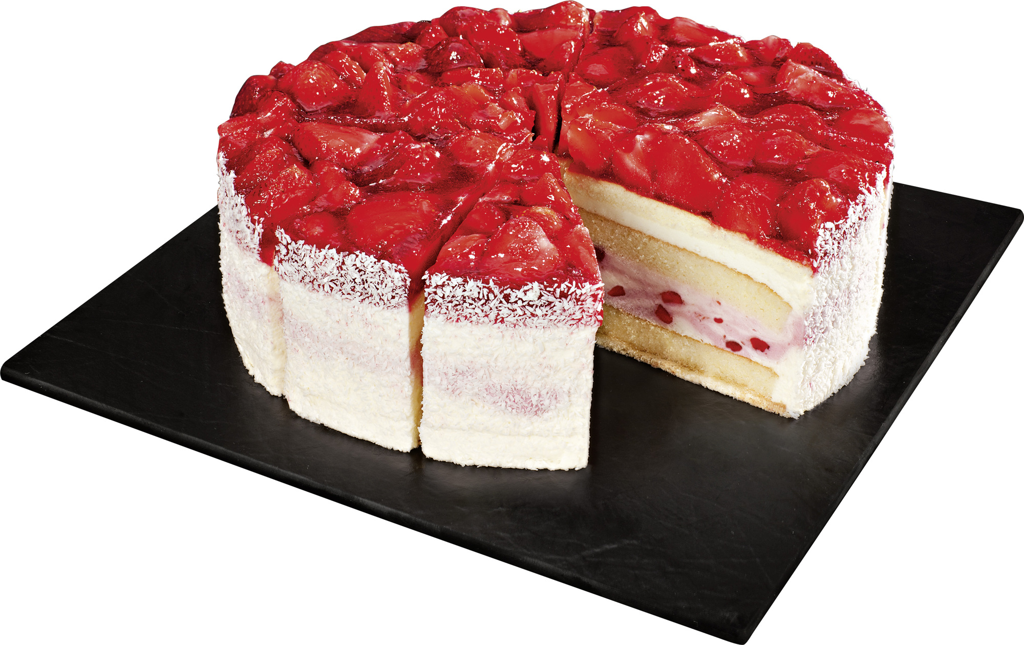 UNSERE PRACHTSTÜCKE CLASSICS Erdbeer Buttermilch Torte vorgeschnitten 2300g