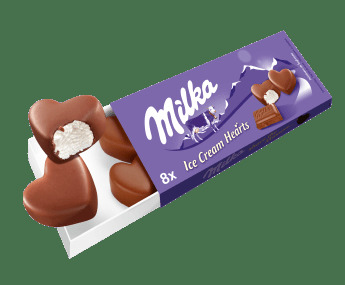 Milka Ice Cream Hearts (8 Stk) 80 ml