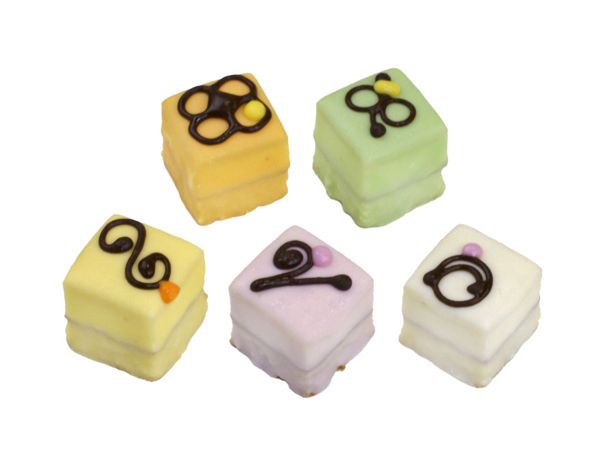 Bunte Petits Fours, 5-fach sortiert