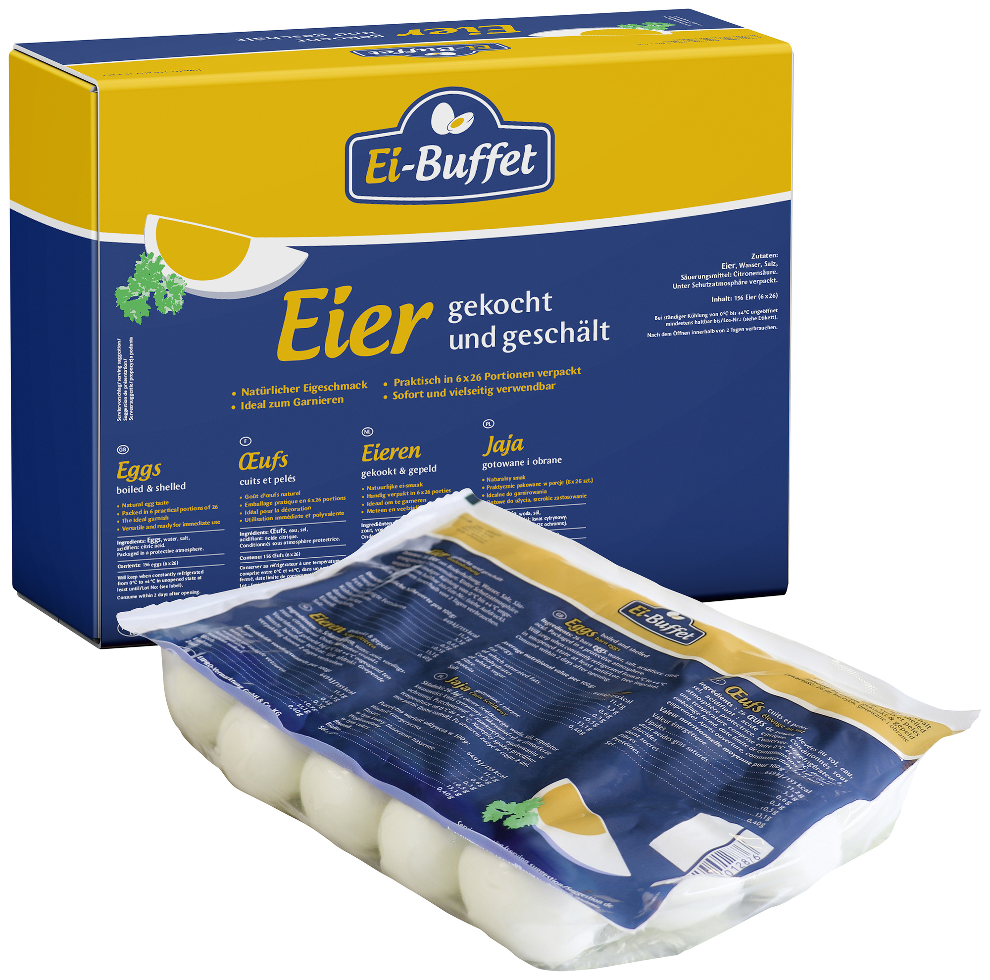 Buffet Eier gekocht und geschält 26Stk